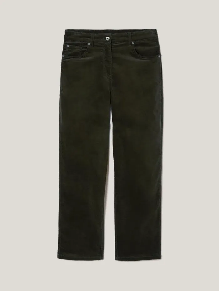 Jigsaw Delmont Velvet Tapered Jean Dark Green Women Party