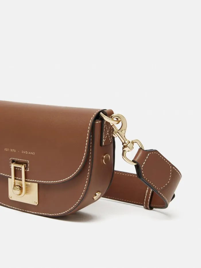 Jigsaw Denbigh Studded Leather Bag Tan Women Wallets and Card Holders