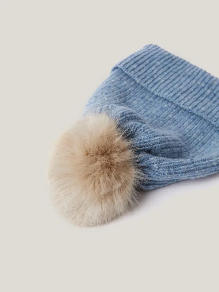 Jigsaw Donegal Pom Hat Blue Women Knitwear and Cashmere