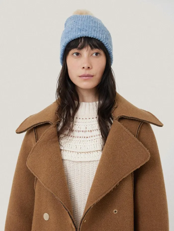 Jigsaw Donegal Pom Hat Blue Women Knitwear and Cashmere