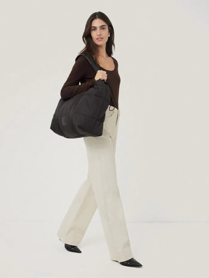 Jigsaw Double Front Ballet Neck Top Brown Women Shirts and Tops