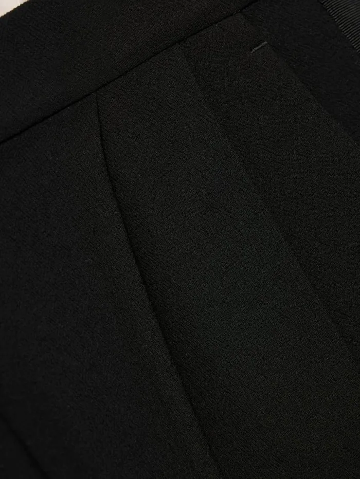 Jigsaw Grosgrain Trim Crepe Jogger Black Women Trousers