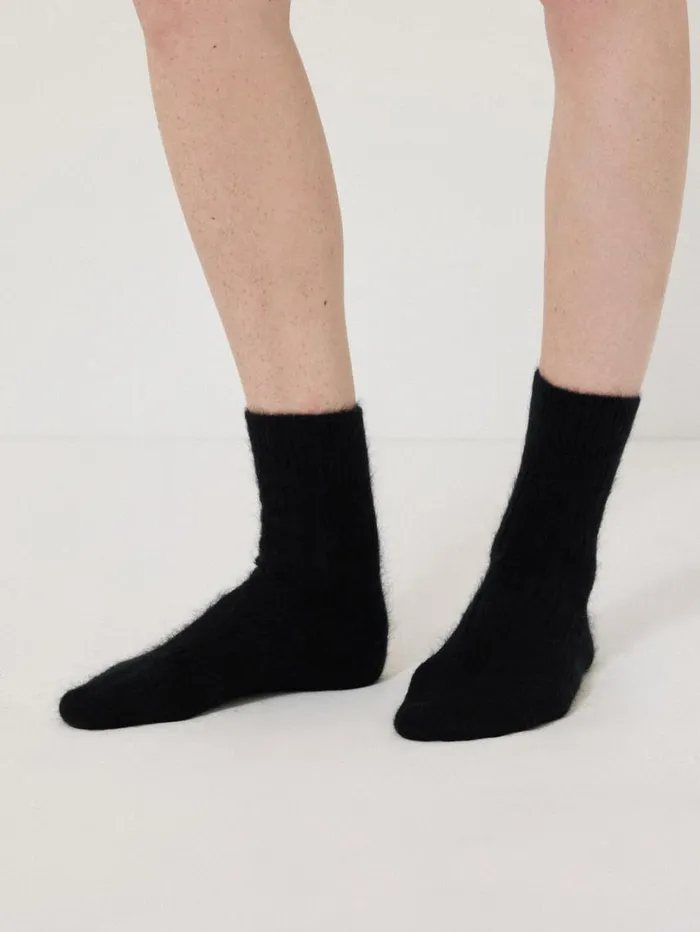Jigsaw Halo Cashmere Sock Black Women Pyjamas and Loungewear