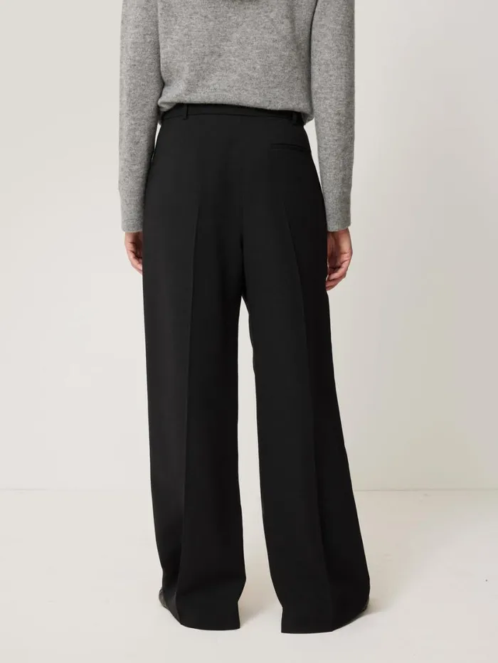 Jigsaw Kemp Wide Leg Japanese Wool Trouser Black Women Suits and Tailoring