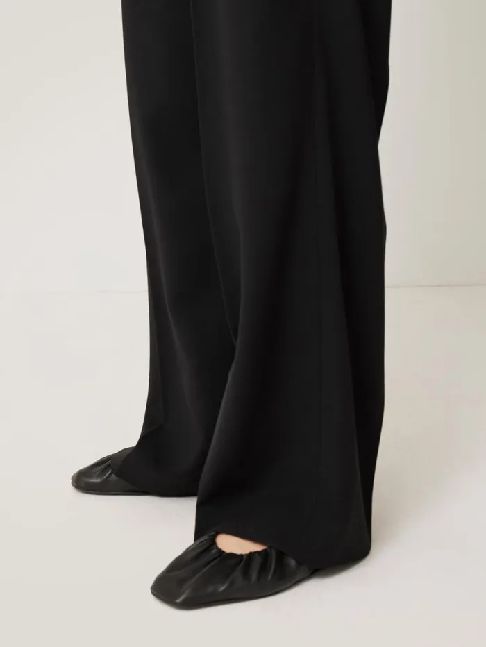 Jigsaw Kemp Wide Leg Japanese Wool Trouser Black Women Suits and Tailoring