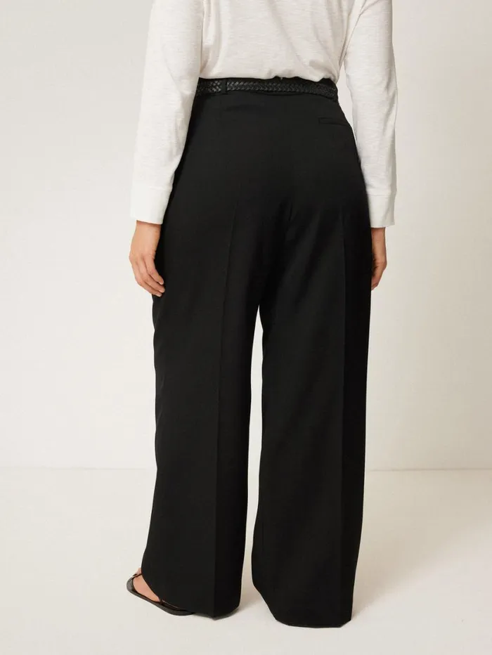 Jigsaw Kemp Wide Leg Japanese Wool Trouser Black Women Suits and Tailoring