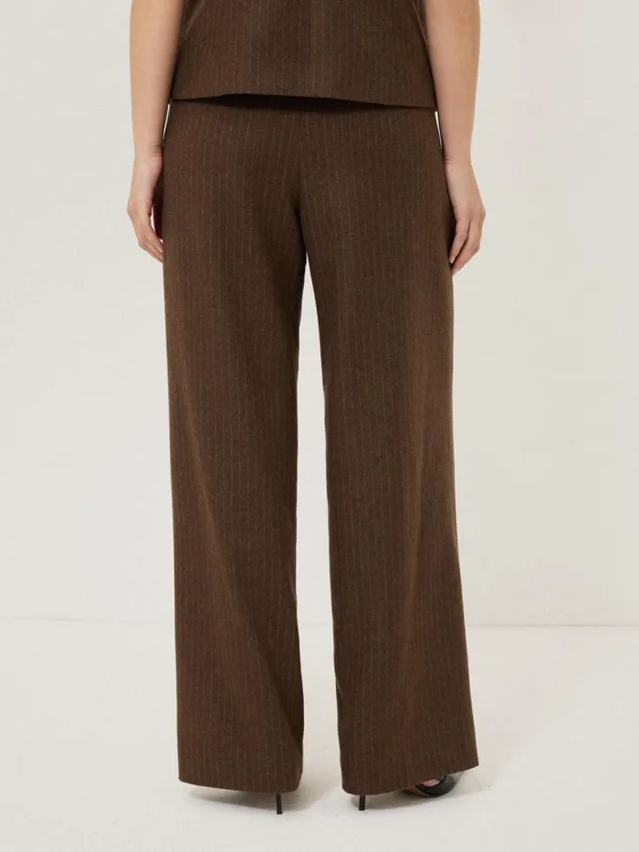 Jigsaw Kemp Wool Pinstripe Trouser Brown Women Suits and Tailoring