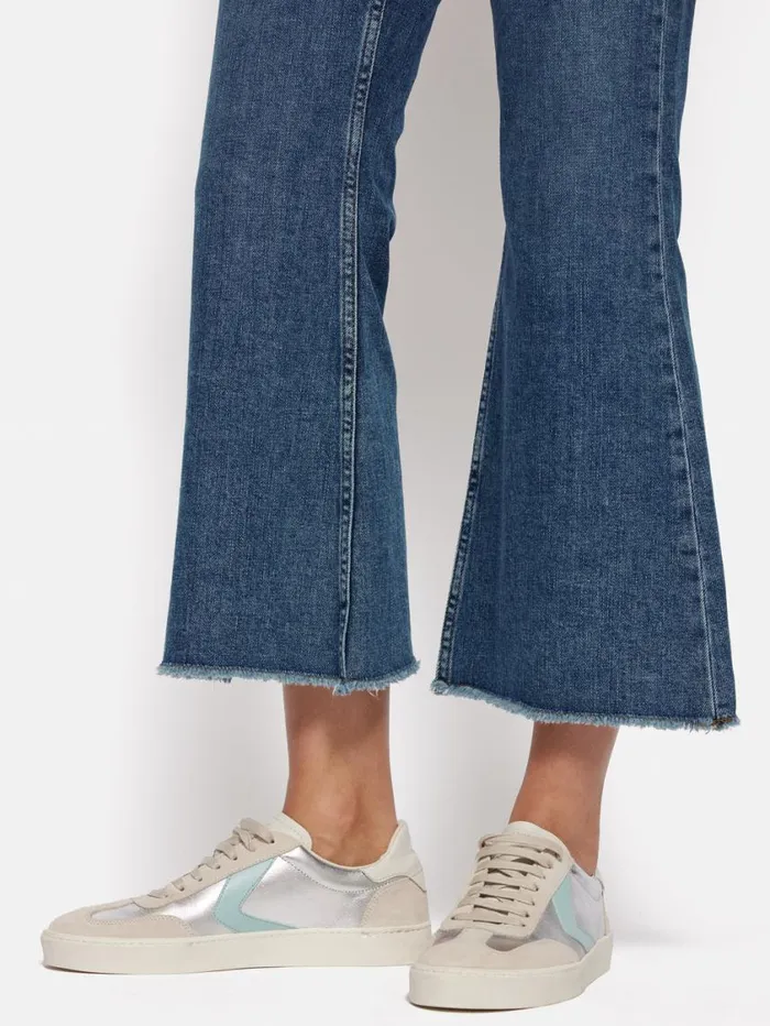 Jigsaw Kick Flare Jean Vintage Mid Blue Women Denim