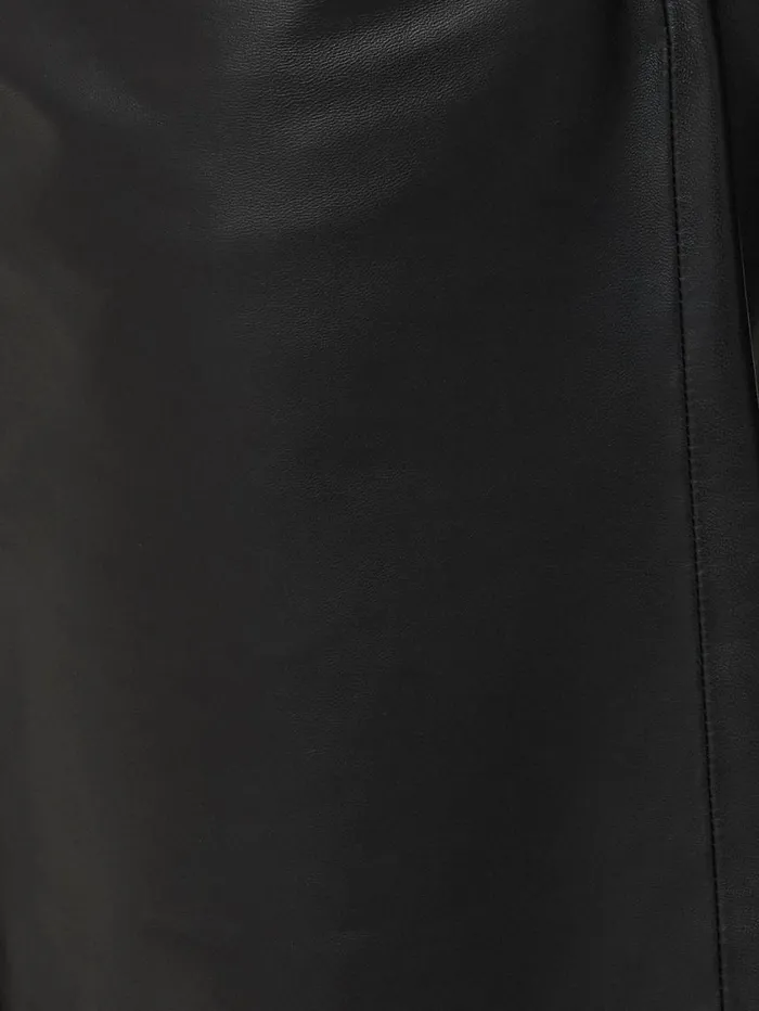 Jigsaw Leather Barrel Leg Trouser Black Women Party