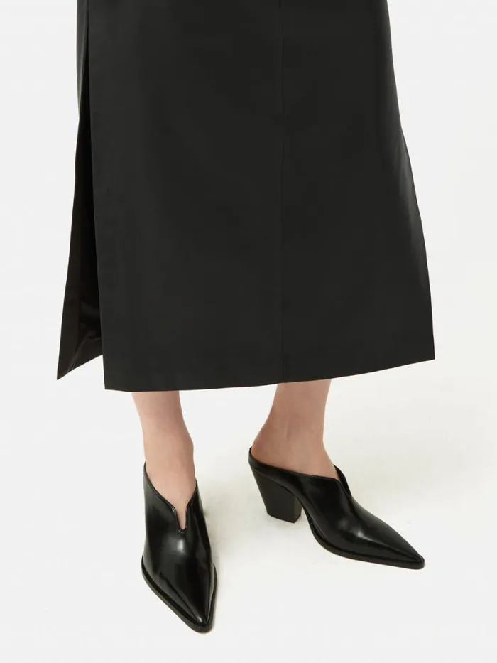 Jigsaw Leather Maxi Skirt Black Women Skirts