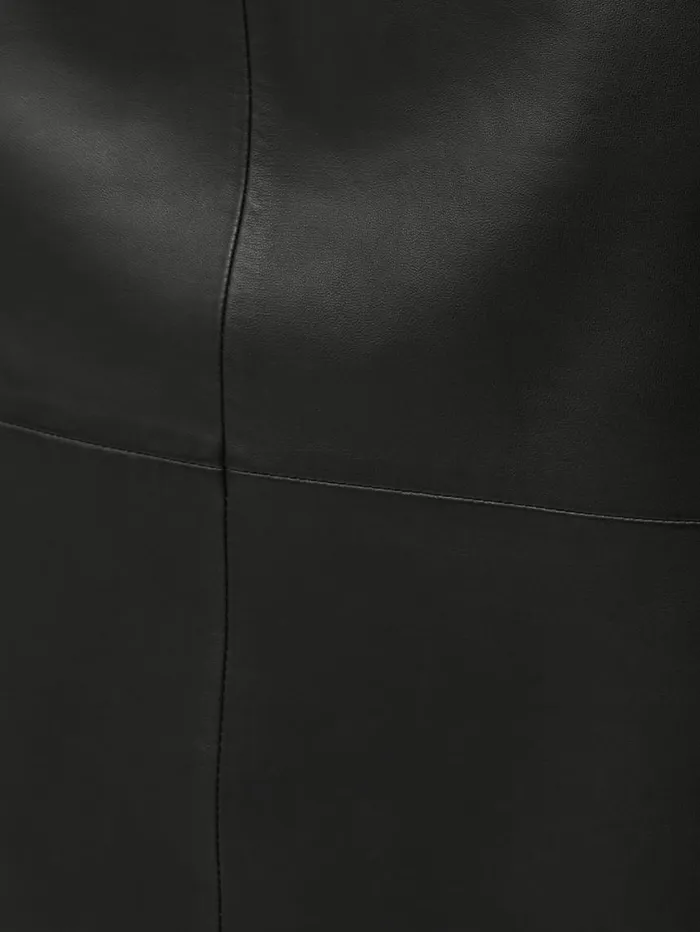 Jigsaw Leather Maxi Skirt Black Women Skirts