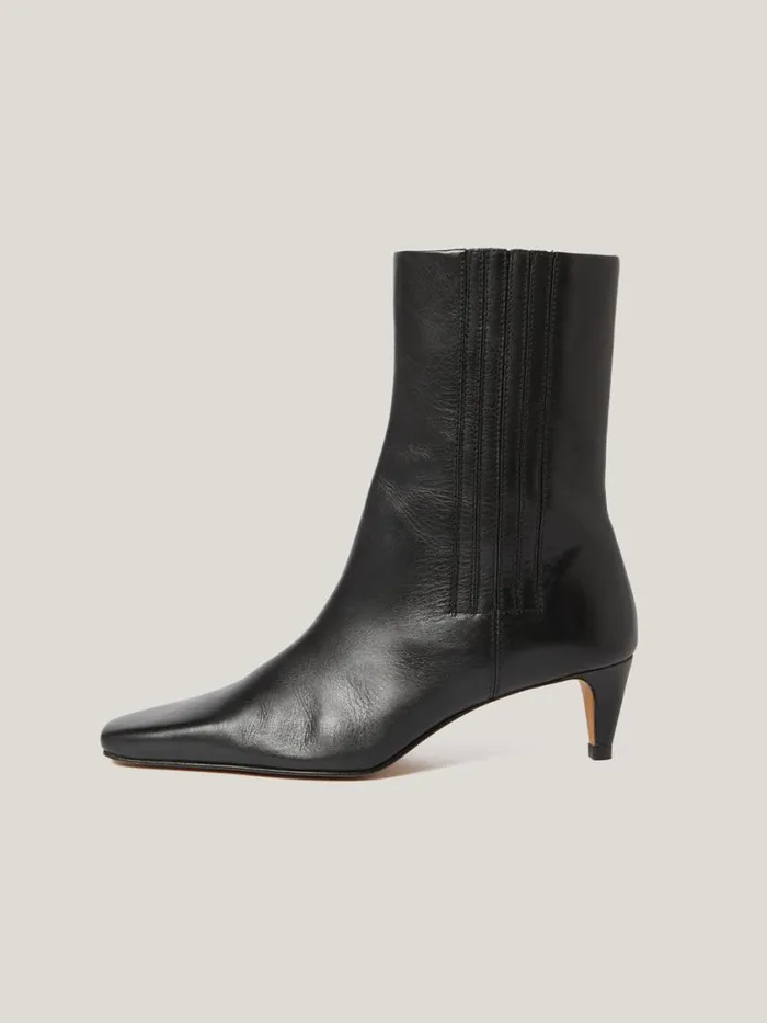 Jigsaw Leather Valerie Ankle Boot Black Women Boots