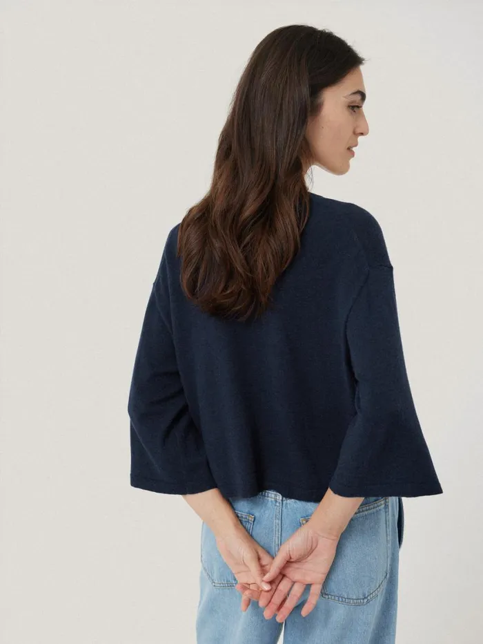 Jigsaw Lightweight V Neck Cardigan Navy Women Knitwear and Cashmere