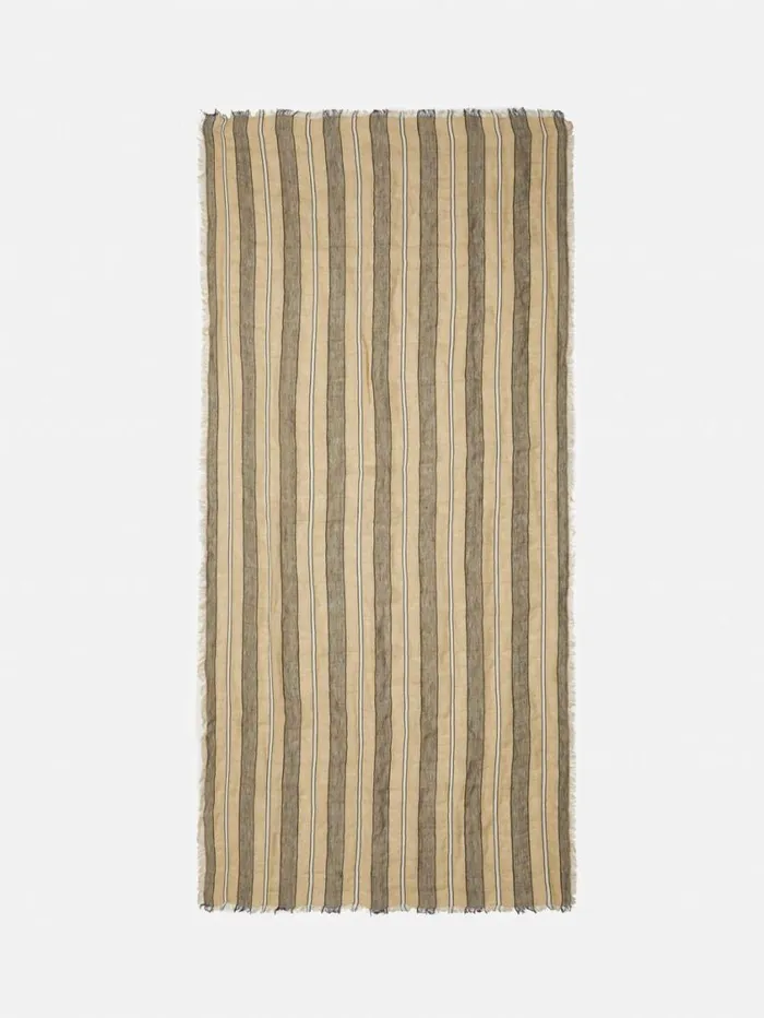 Jigsaw Linen Mix Stripe Woven Scarf Natural Women Ponchos and Scarves