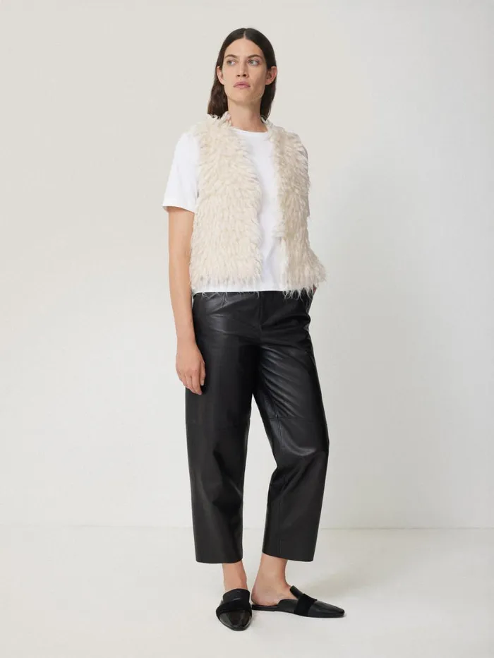Jigsaw Looped Knitted Gilet Cream Women Knitwear and Cashmere