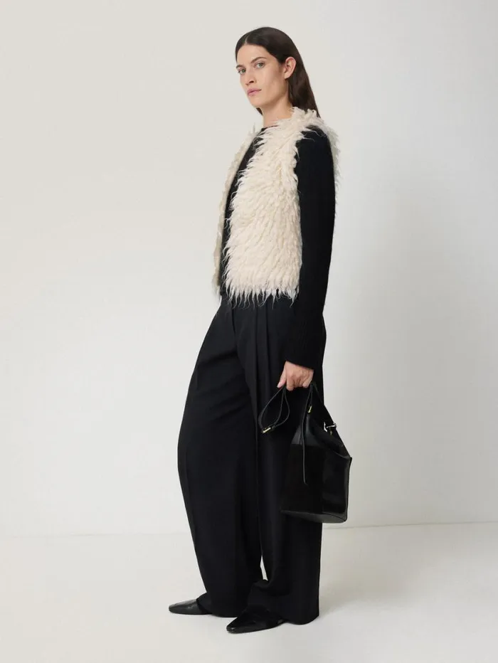 Jigsaw Looped Knitted Gilet Cream Women Knitwear and Cashmere