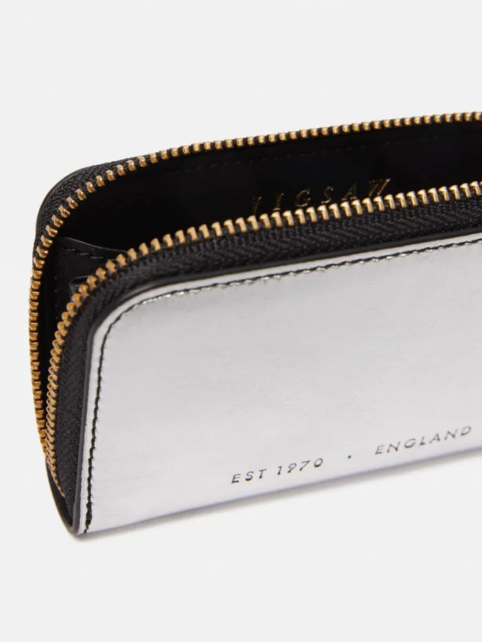 Jigsaw Maddie Leather Small Wallet Silver Women Wallets and Card Holders