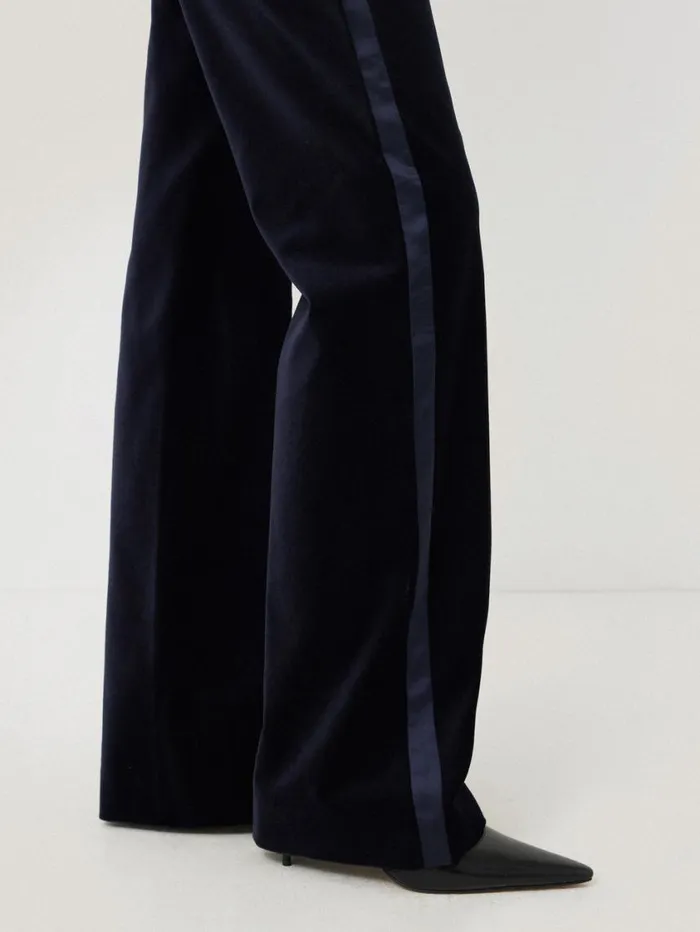 Jigsaw Mason Velvet Trouser Navy Women Suits and Tailoring