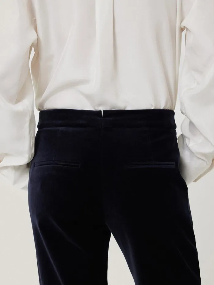 Jigsaw Mason Velvet Trouser Navy Women Suits and Tailoring