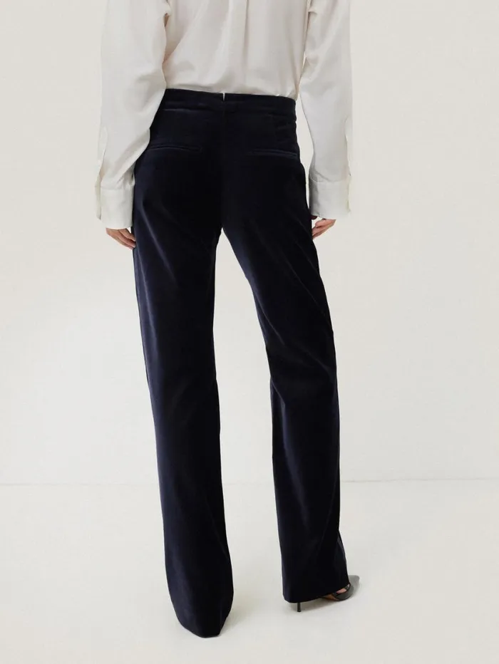 Jigsaw Mason Velvet Trouser Navy Women Suits and Tailoring