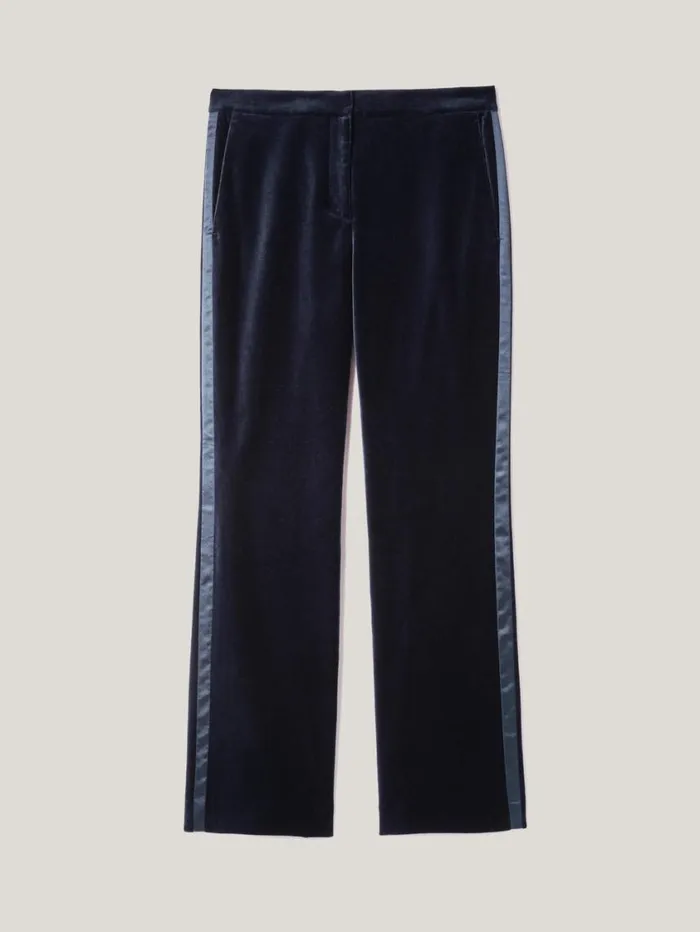 Jigsaw Mason Velvet Trouser Navy Women Suits and Tailoring