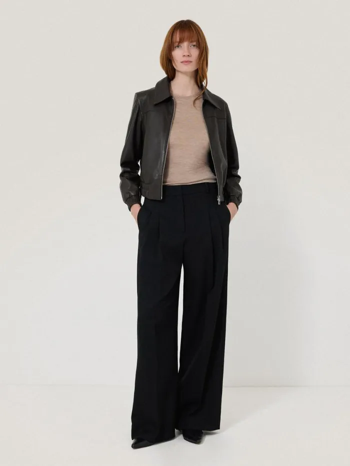 Jigsaw Merino Half Sleeve Tshirt Stone Women Knitwear and Cashmere