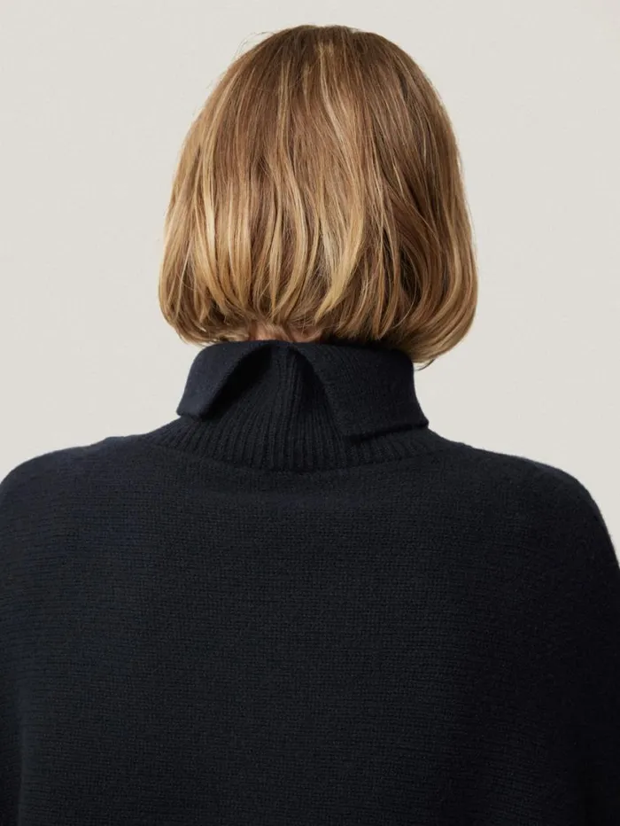 Jigsaw Merino Poncho Jumper Navy Women Knitwear and Cashmere