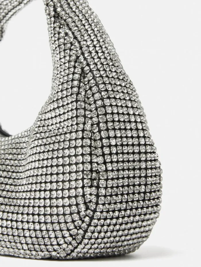 Jigsaw Mini Tay Crystal Bag Silver Women Bags
