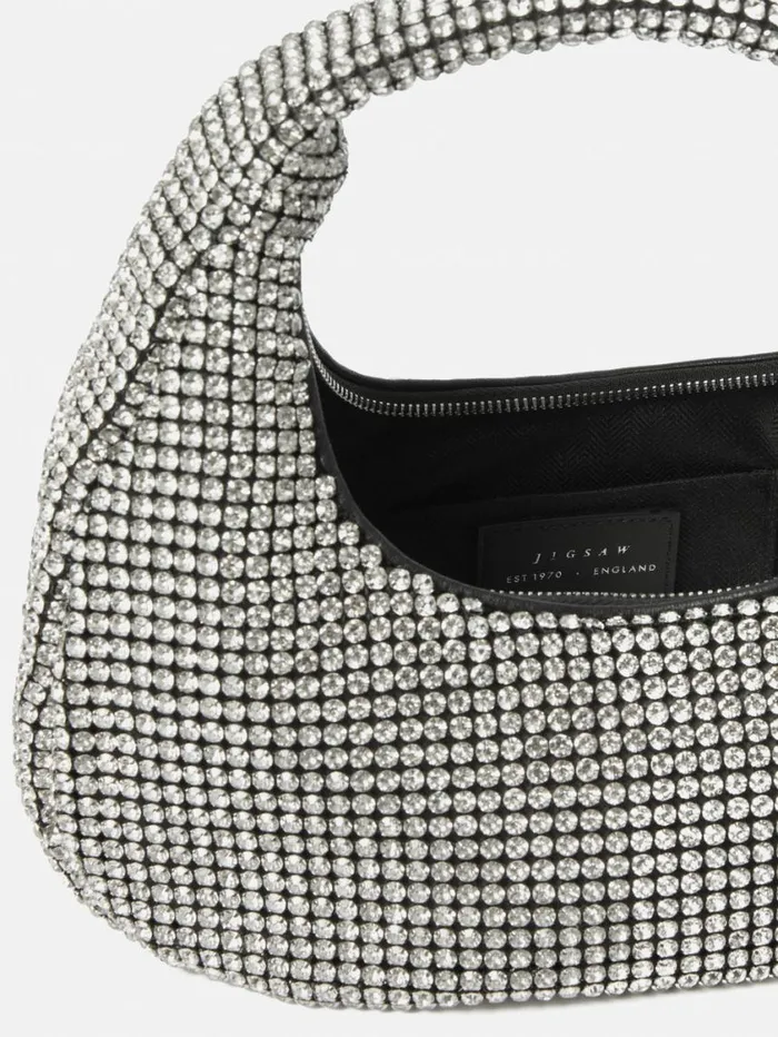 Jigsaw Mini Tay Crystal Bag Silver Women Bags