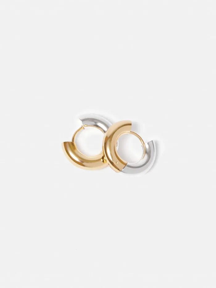 Jigsaw Mixed Metal Hoop Earring Multi Women Jewellery