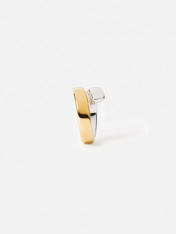 Jigsaw Mixed Metal Wrap Ring Multi Women Party