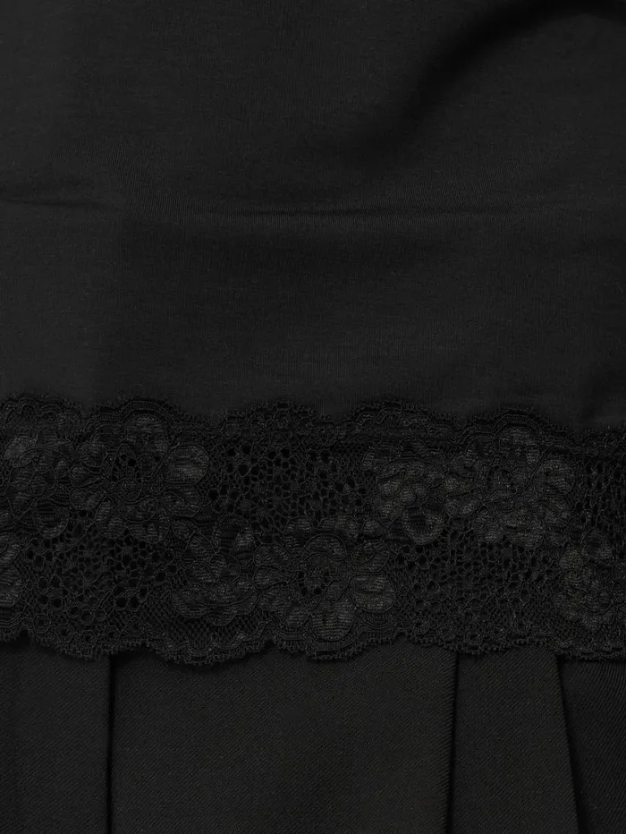 Jigsaw Modal Lace Vest Black Women Pyjamas and Loungewear