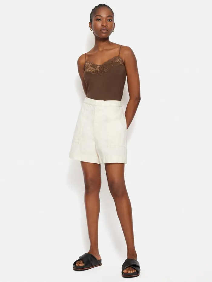 Jigsaw Modal Lace Vest Ganache Women Shirts and Tops