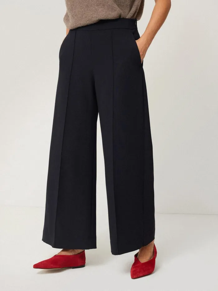 Jigsaw Modern Crepe Sailor Trouser Navy Women Suits and Tailoring