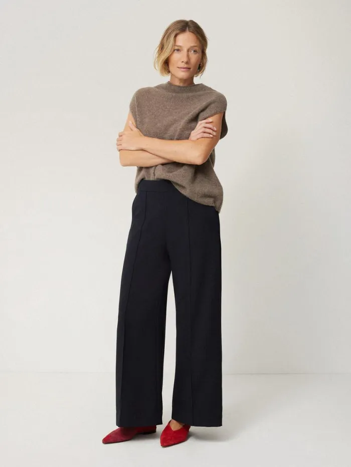 Jigsaw Modern Crepe Sailor Trouser Navy Women Suits and Tailoring
