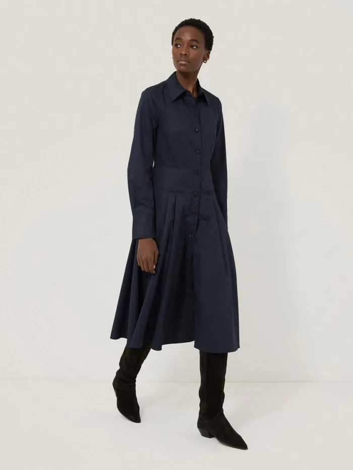 Jigsaw Panelled Shirt Dress Navy Women Dresses and Jumpsuits