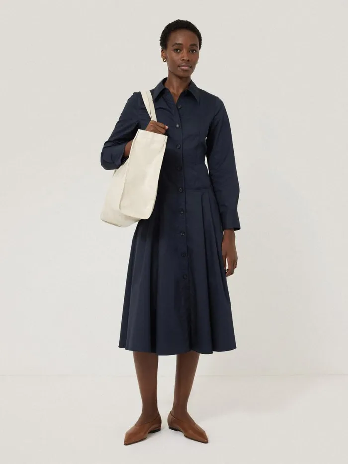Jigsaw Panelled Shirt Dress Navy Women Dresses and Jumpsuits