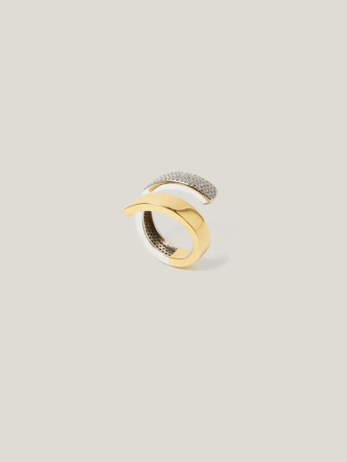 Jigsaw Pave Wrap Ring Gold Women Jewellery