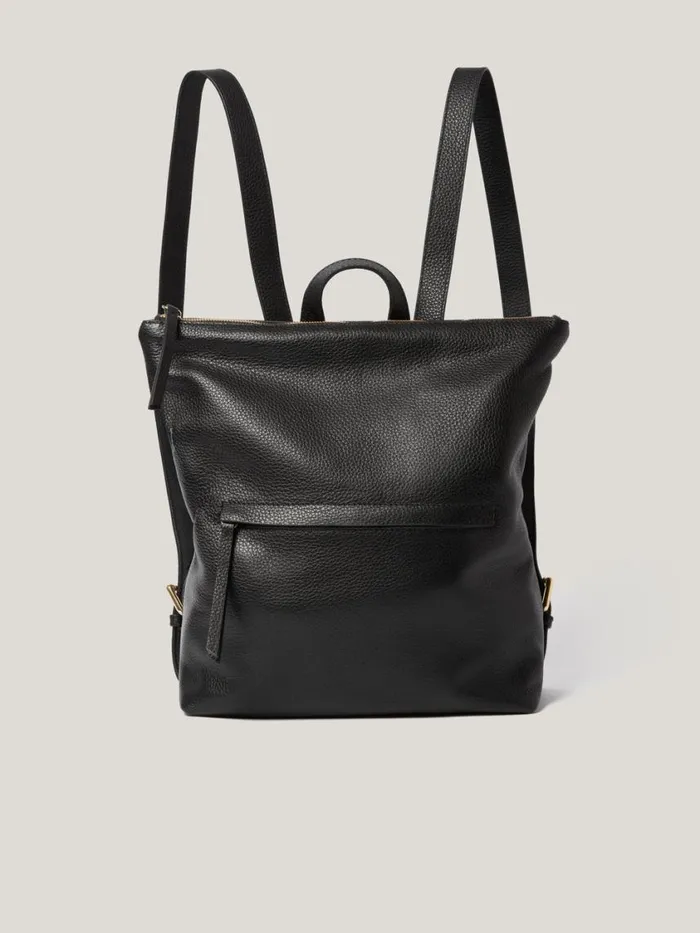 Jigsaw Pebble Leather Backpack Black Women Leather
