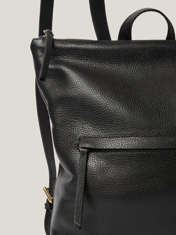Jigsaw Pebble Leather Backpack Black Women Leather