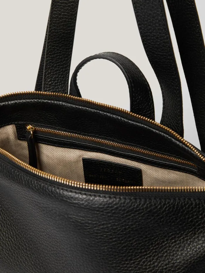 Jigsaw Pebble Leather Backpack Black Women Leather