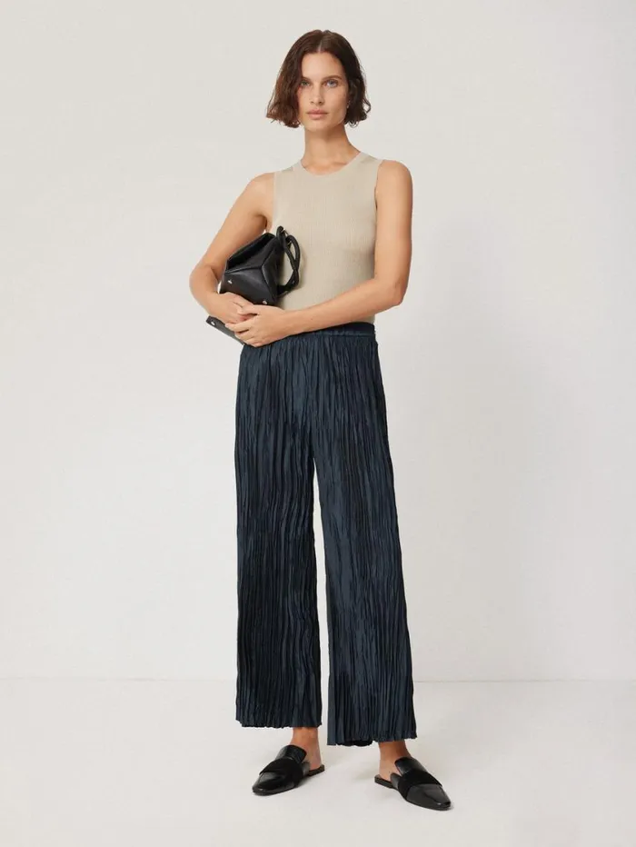 Jigsaw Plisse Trouser Navy Women Coords