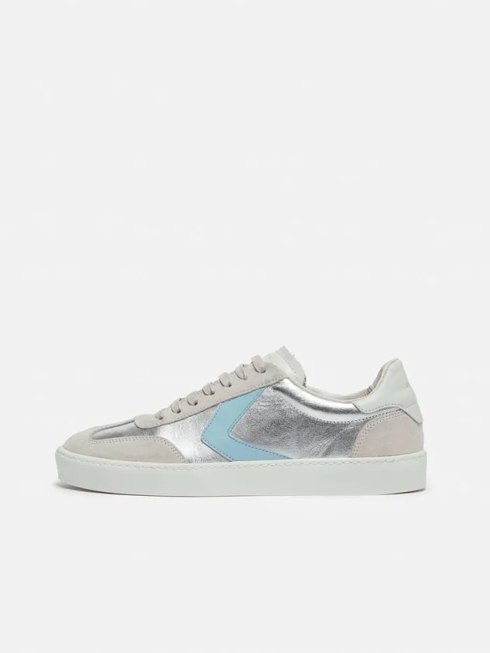 Jigsaw Portland Vintage Classic Trainer Silver Women Flats