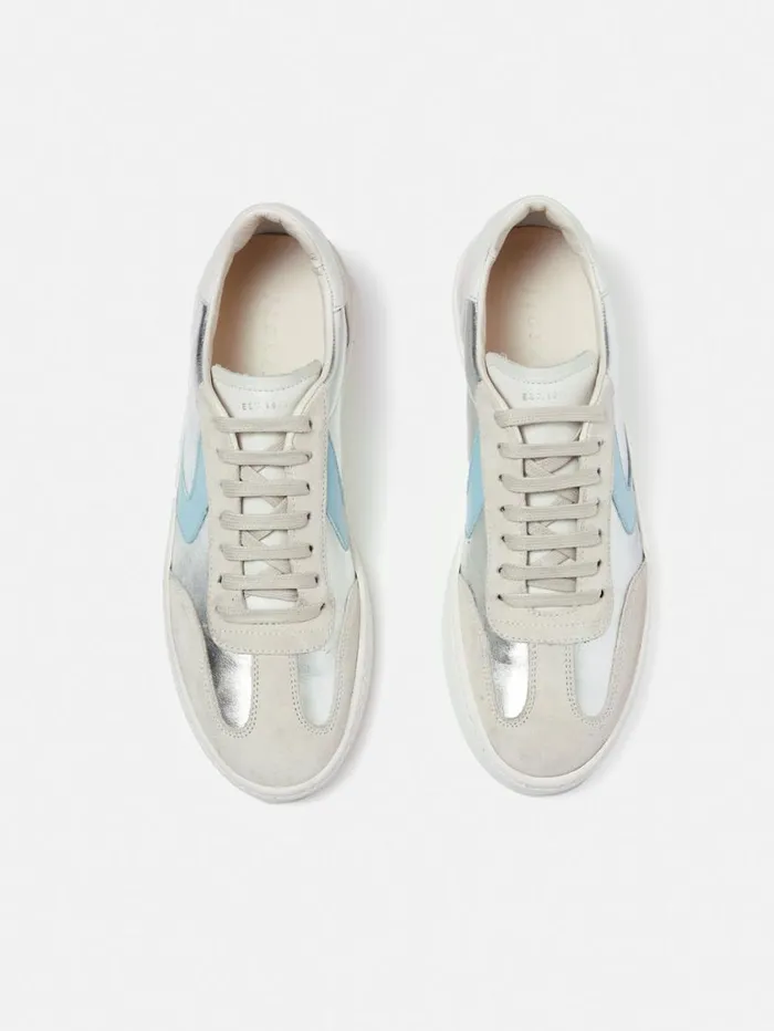 Jigsaw Portland Vintage Classic Trainer Silver Women Flats