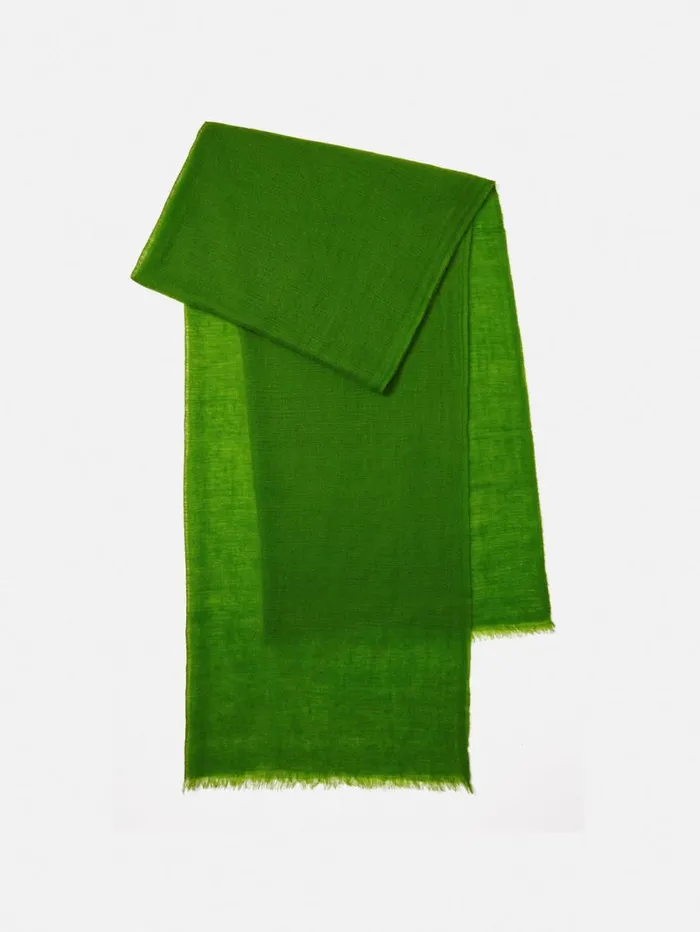 Jigsaw Pure Cashmere Gauze Scarf Green Women Ponchos and Scarves