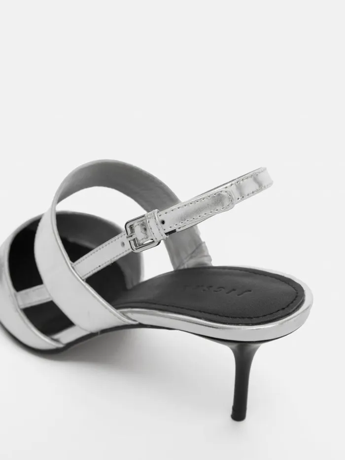 Jigsaw Russo Kitten Heel Silver Women Heels