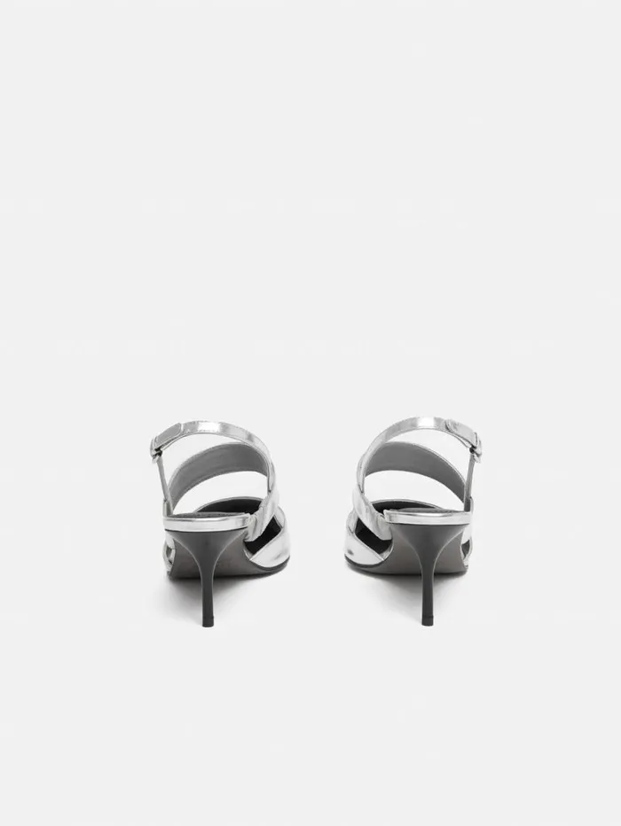 Jigsaw Russo Kitten Heel Silver Women Heels