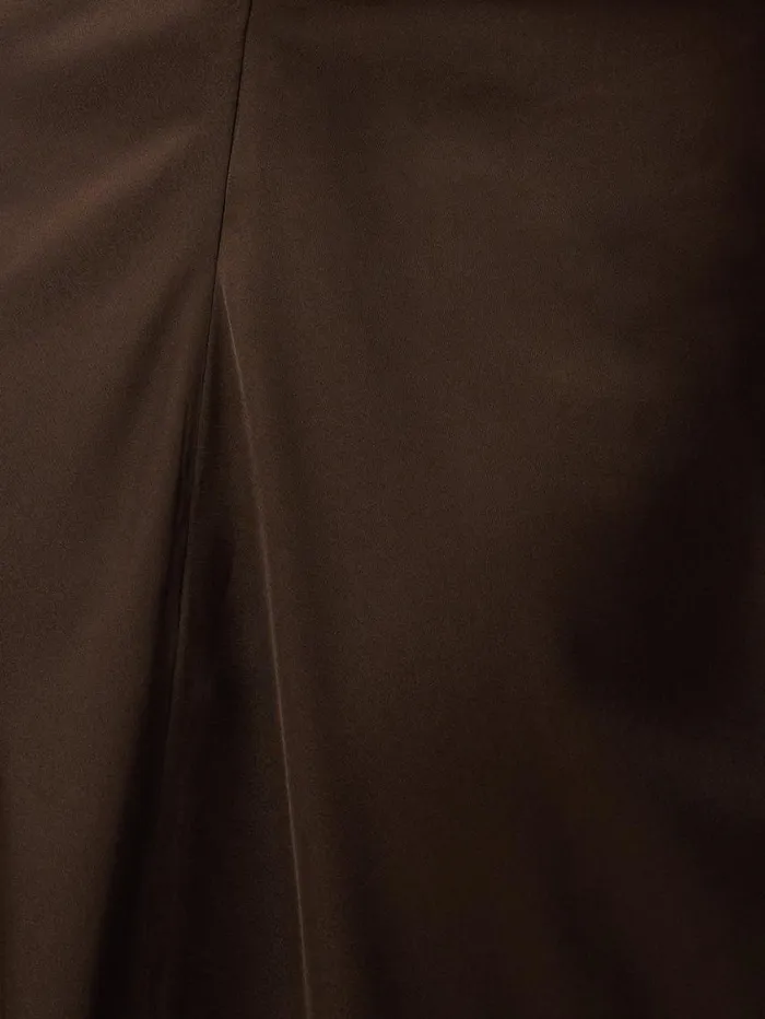 Jigsaw Satin Crepe Midi Dress Brown Women Dresses and Jumpsuits