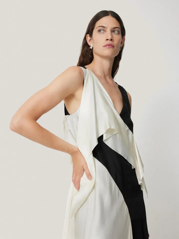 Jigsaw Sculptural Silk Twill Dress Monochrome Women Coords