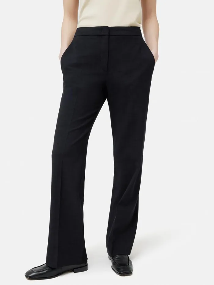 Jigsaw Short Crosshatch Mason Trouser Navy Women Suits and Tailoring